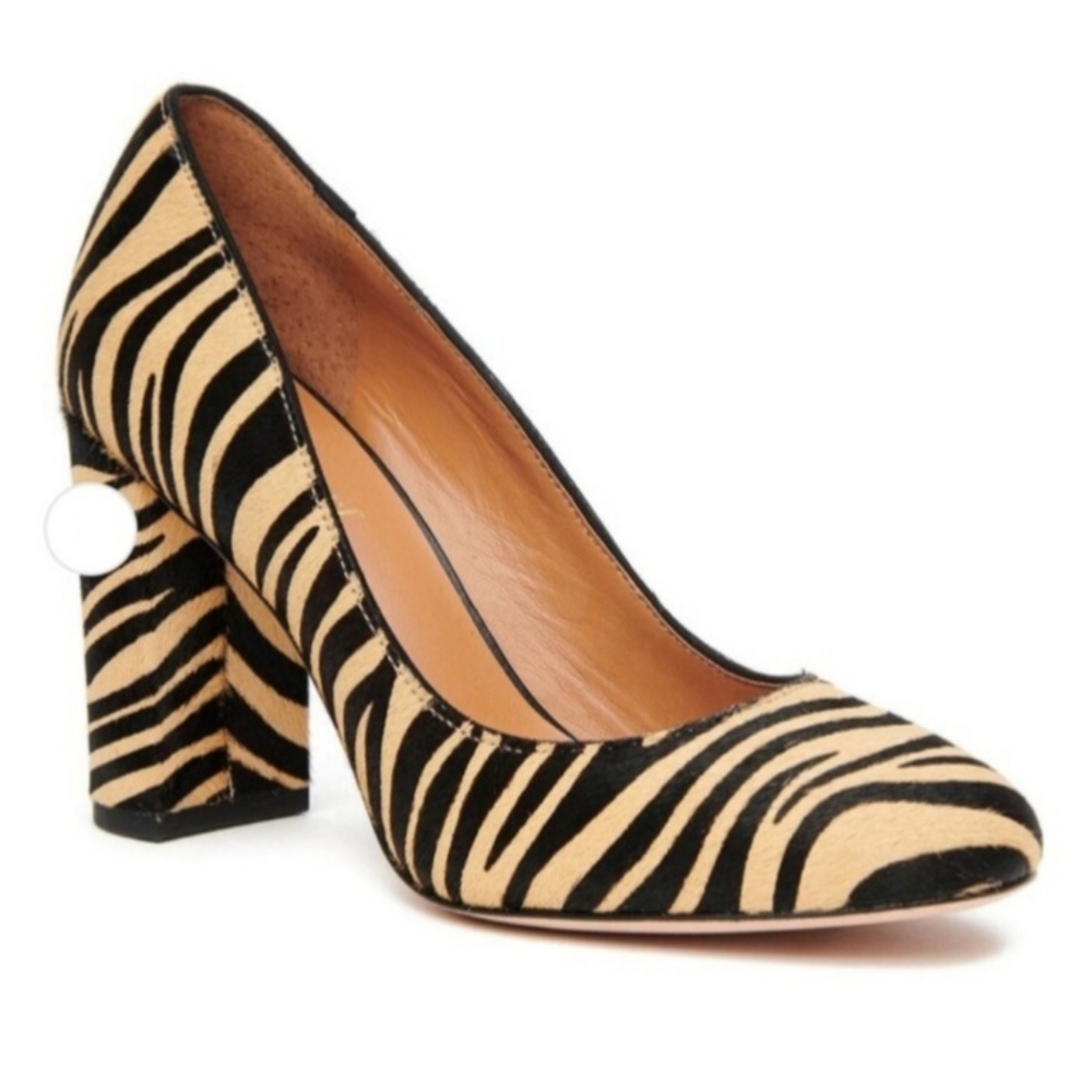 J. Mclaughlin Mila Calf Hair Animal Print Heel Shoe Size 6.5